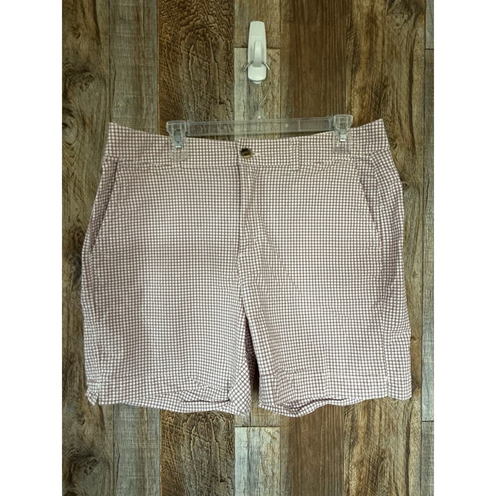 Old Navy Womens Size 12 Pink Gingham Shorts High Rise Everyday Cotton Pockets